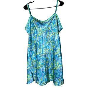 Vintage Delicates Groovy Retro Print Slip Dress Size M